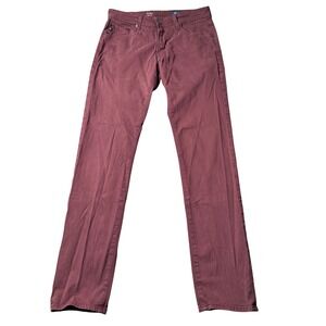 AG Adriano Goldschmied The Tellis Modern Slim Burgundy Pants 31R 1783SUDDMG